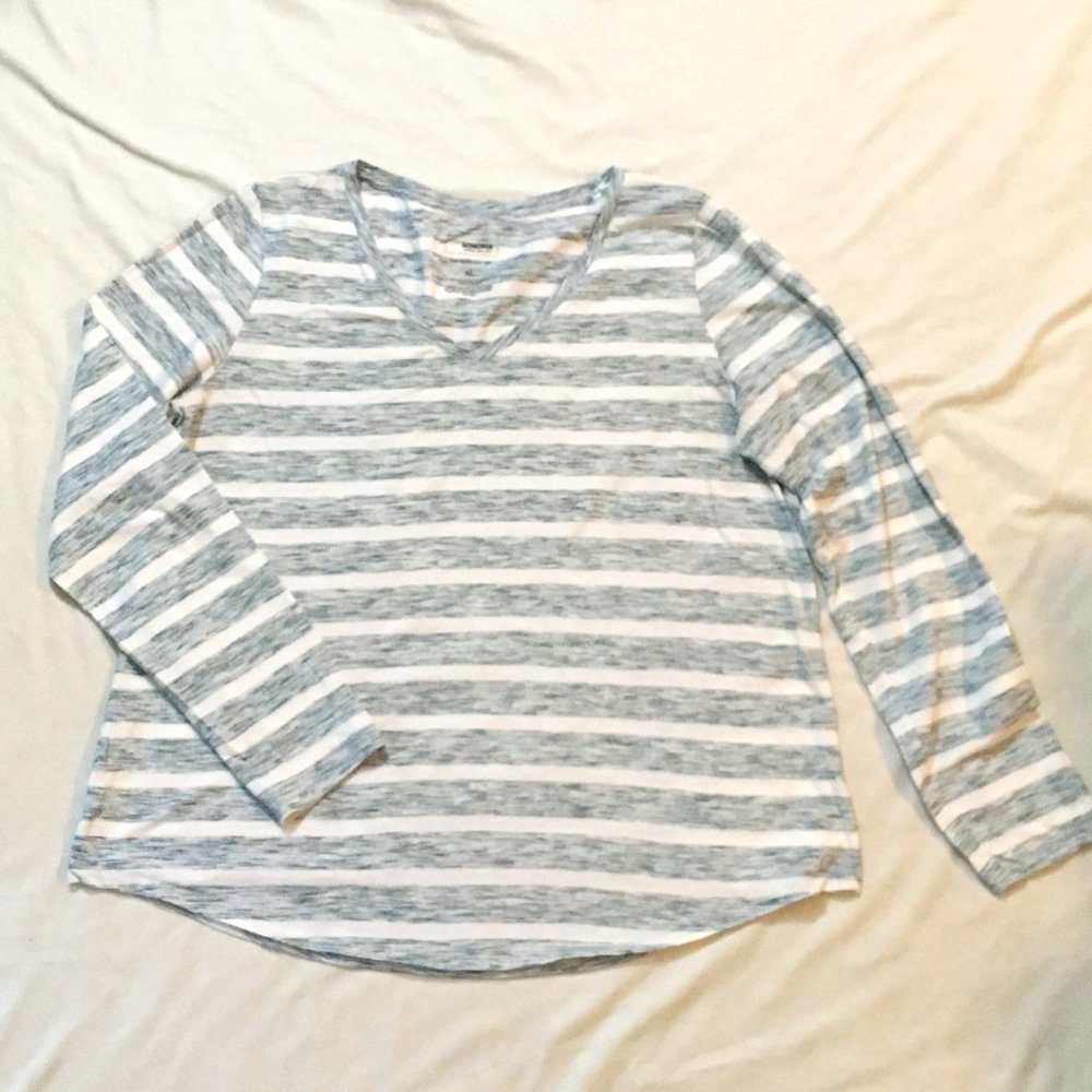 Sonoma Women's Everyday Tee - Size XL Gray/White